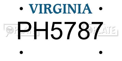 PH5787 Virginia License Plate