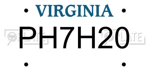 PH7H20 Virginia License Plate