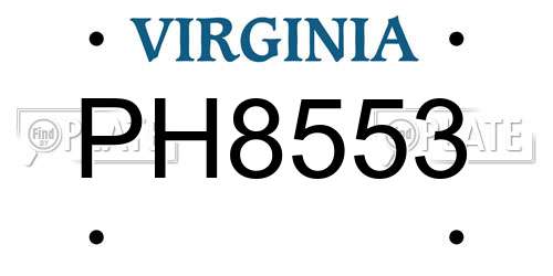PH8553 Virginia License Plate