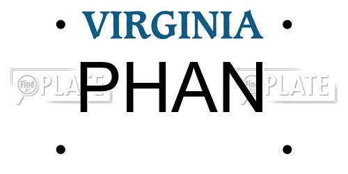PHAN Virginia License Plate