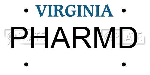 PHARMD Virginia License Plate