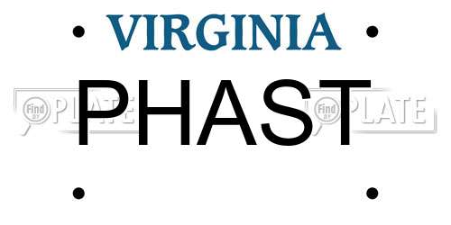 PHAST Virginia License Plate
