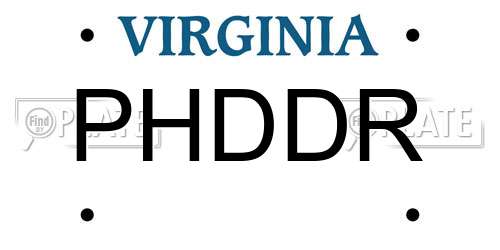 PHDDR Virginia License Plate