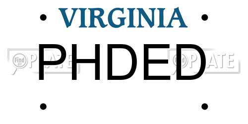 PHDED Virginia License Plate