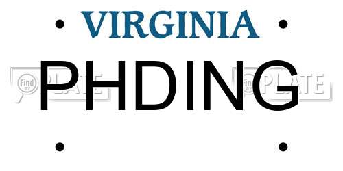 PHDING Virginia License Plate