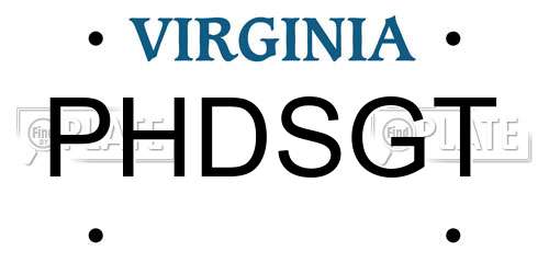 PHDSGT Virginia License Plate