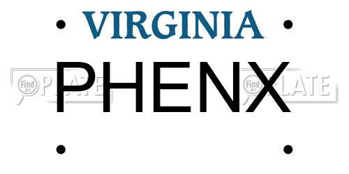 PHENX Virginia License Plate