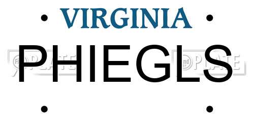 PHIEGLS Virginia License Plate