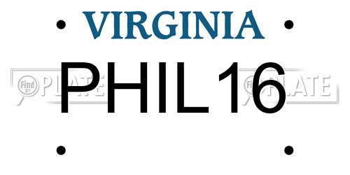 PHIL16 Virginia License Plate