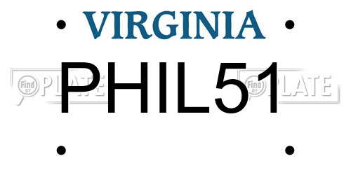 PHIL51 Virginia License Plate