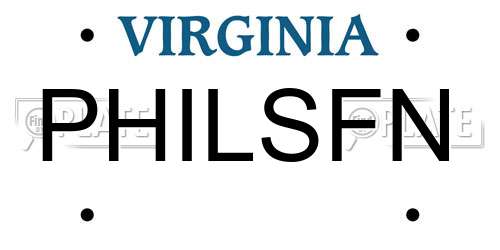 PHILSFN Virginia License Plate