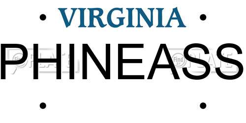 PHINEASS Virginia License Plate