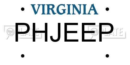 PHJEEP Virginia License Plate