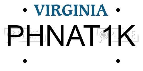 PHNAT1K Virginia License Plate