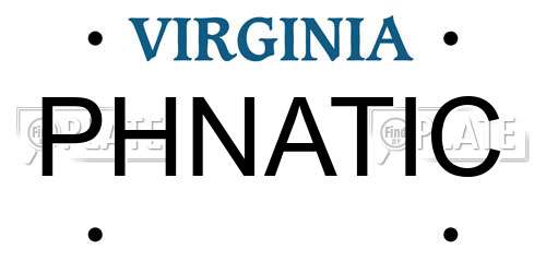 PHNATIC Virginia License Plate
