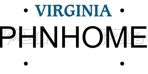 PHNHOME Virginia License Plate