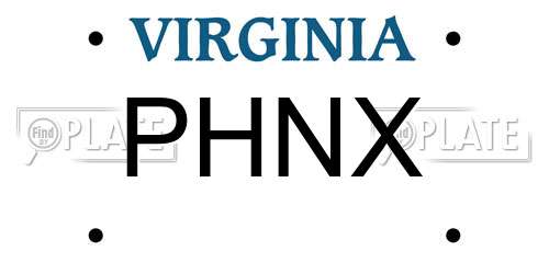 PHNX Virginia License Plate