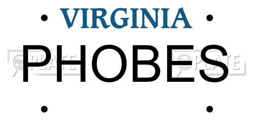 PHOBES Virginia License Plate