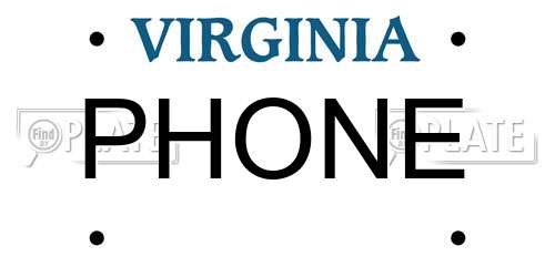 PHONE Virginia License Plate