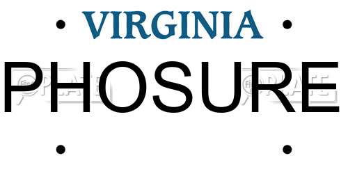 PHOSURE Virginia License Plate