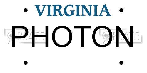 PHOTON Virginia License Plate