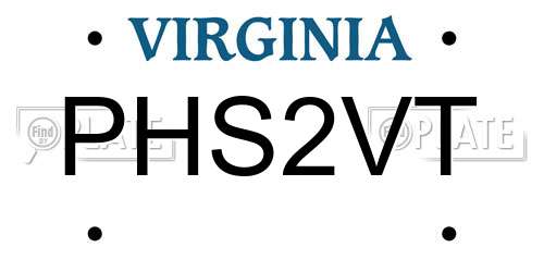 PHS2VT Virginia License Plate