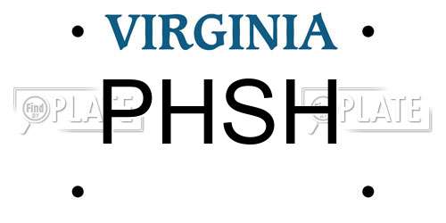 PHSH Virginia License Plate