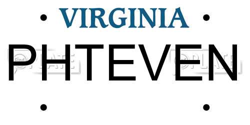 PHTEVEN Virginia License Plate