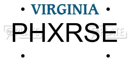 PHXRSE Virginia License Plate