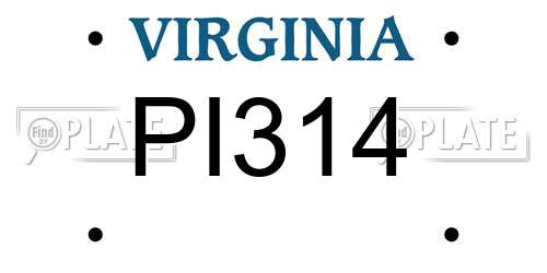 PI314 Virginia License Plate