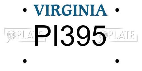 PI395 Virginia License Plate
