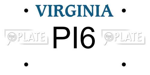 PI6 Virginia License Plate