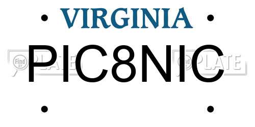 PIC8NIC Virginia License Plate