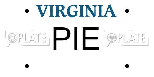 PIE Virginia License Plate