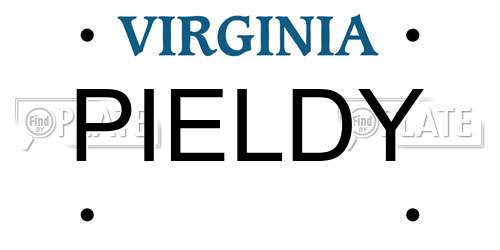 PIELDY Virginia License Plate