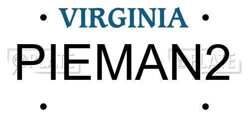 PIEMAN2 Virginia License Plate