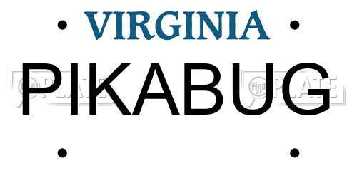 PIKABUG Virginia License Plate