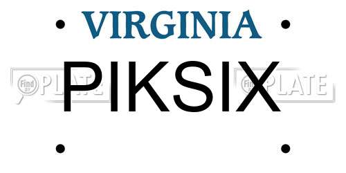 PIKSIX Virginia License Plate
