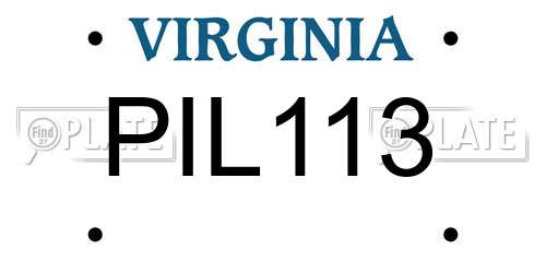PIL113 Virginia License Plate