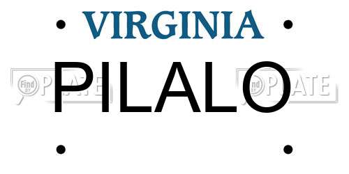 PILALO Virginia License Plate