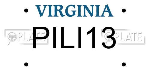 PILI13 Virginia License Plate