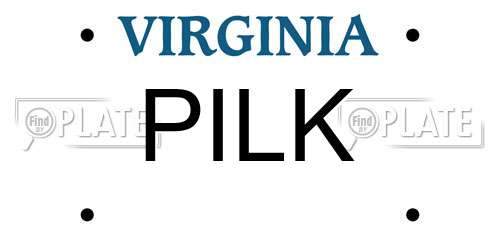 PILK Virginia License Plate