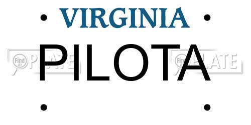 PILOTA Virginia License Plate