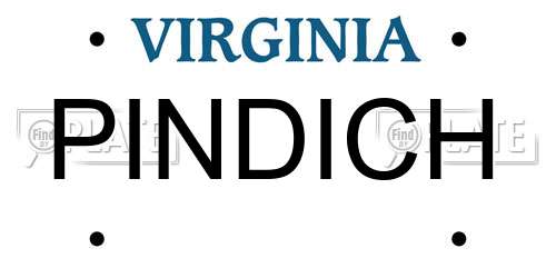 PINDICH Virginia License Plate