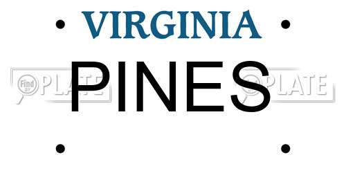 PINES Virginia License Plate