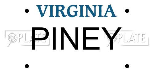 PINEY Virginia License Plate