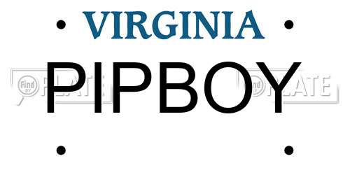 PIPBOY Virginia License Plate