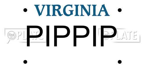 PIPPIP Virginia License Plate