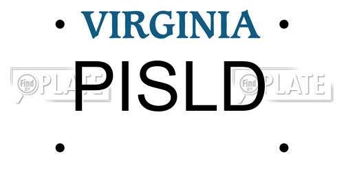 PISLD Virginia License Plate