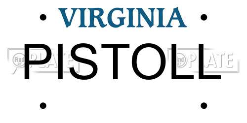 PISTOLL Virginia License Plate